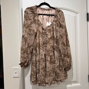 Floral Brown Jumpsuit